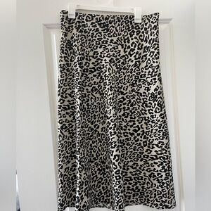 LOFT Animal Print Midi Skirt Size Large Petite